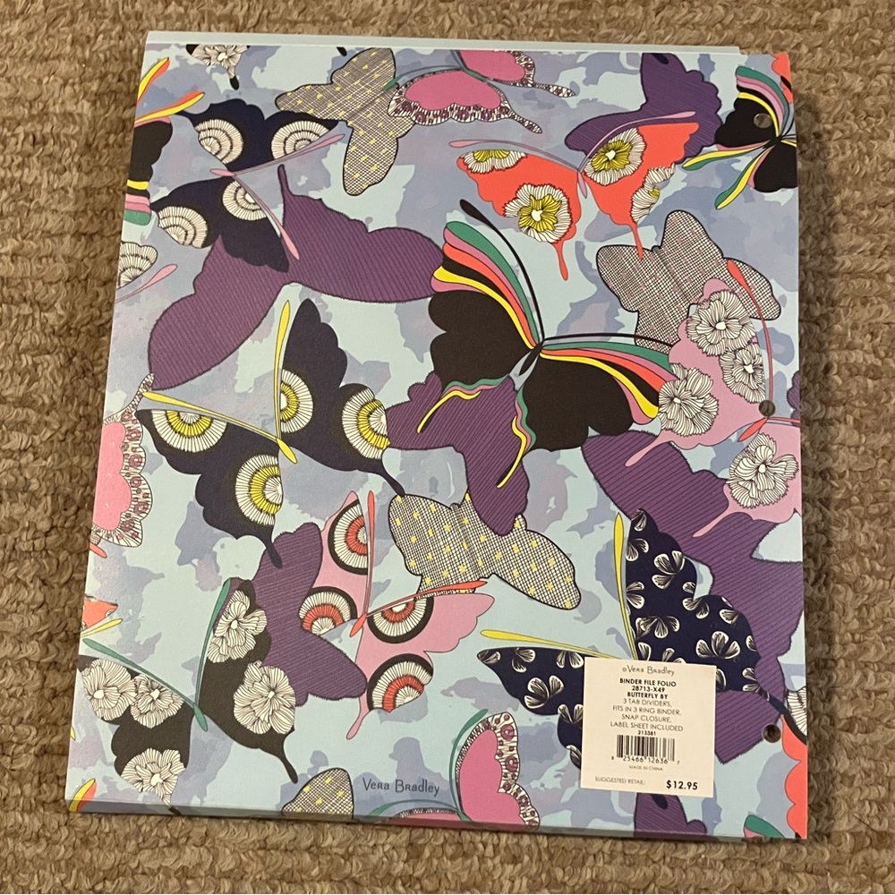 🆕 Vera Bradley Multicolor Butterfly Design Folder - Picture 6 of 10